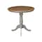 International Concepts Round 36 in Rd Top Ped Table, 12 in Leaf, Counter Ht, Hickory/Stone, 36 W, 48 L, 35.3 in H, Wood K41-36RXT-6B - alternate 7